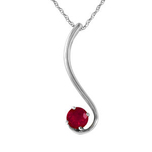 14K. SOLID GOLD NECKLACE WITH NATURAL RUBY (White Gold)
